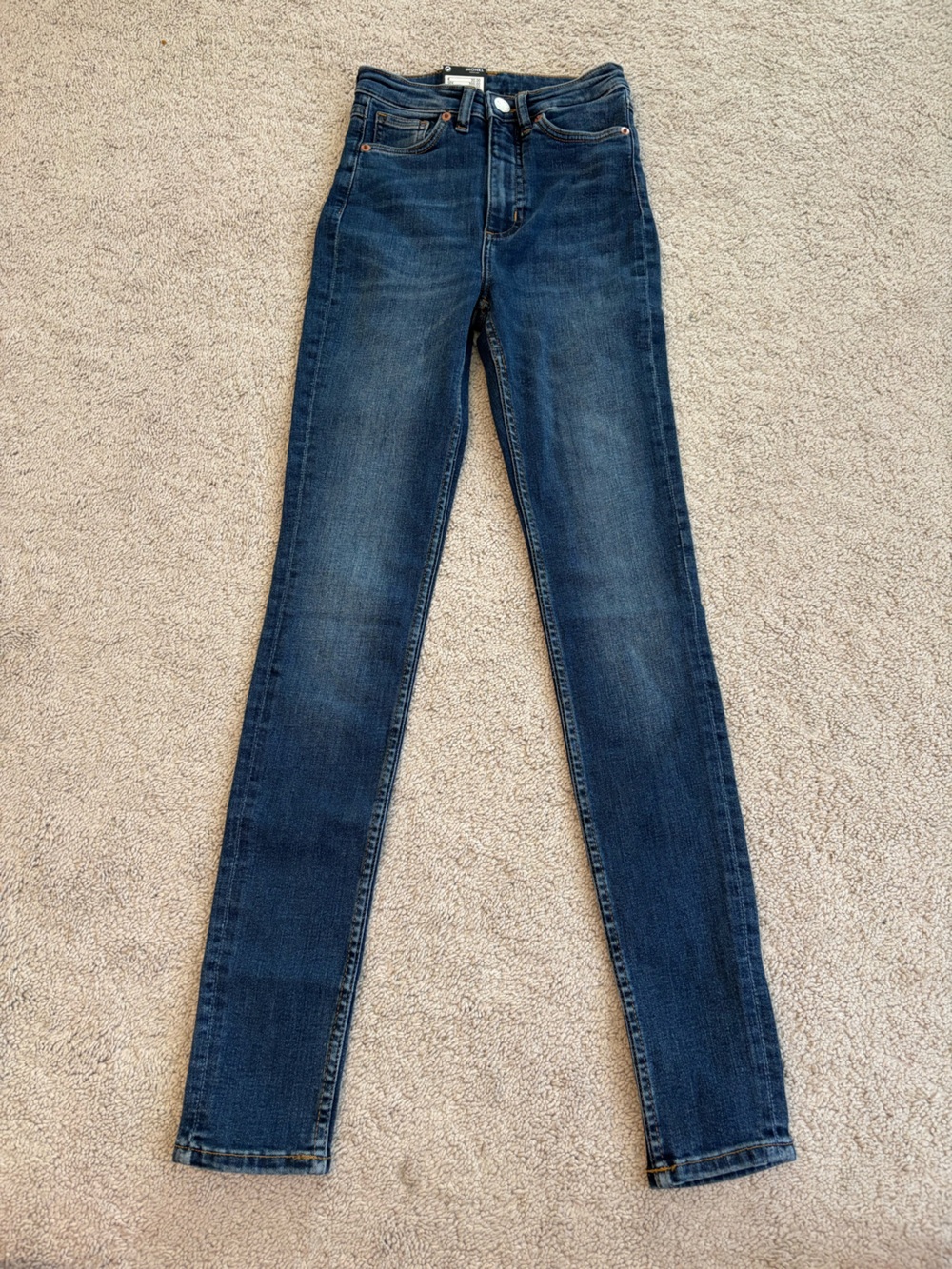Monki Women's Skinny Jeans - Dark Blue, Size 24, NWT